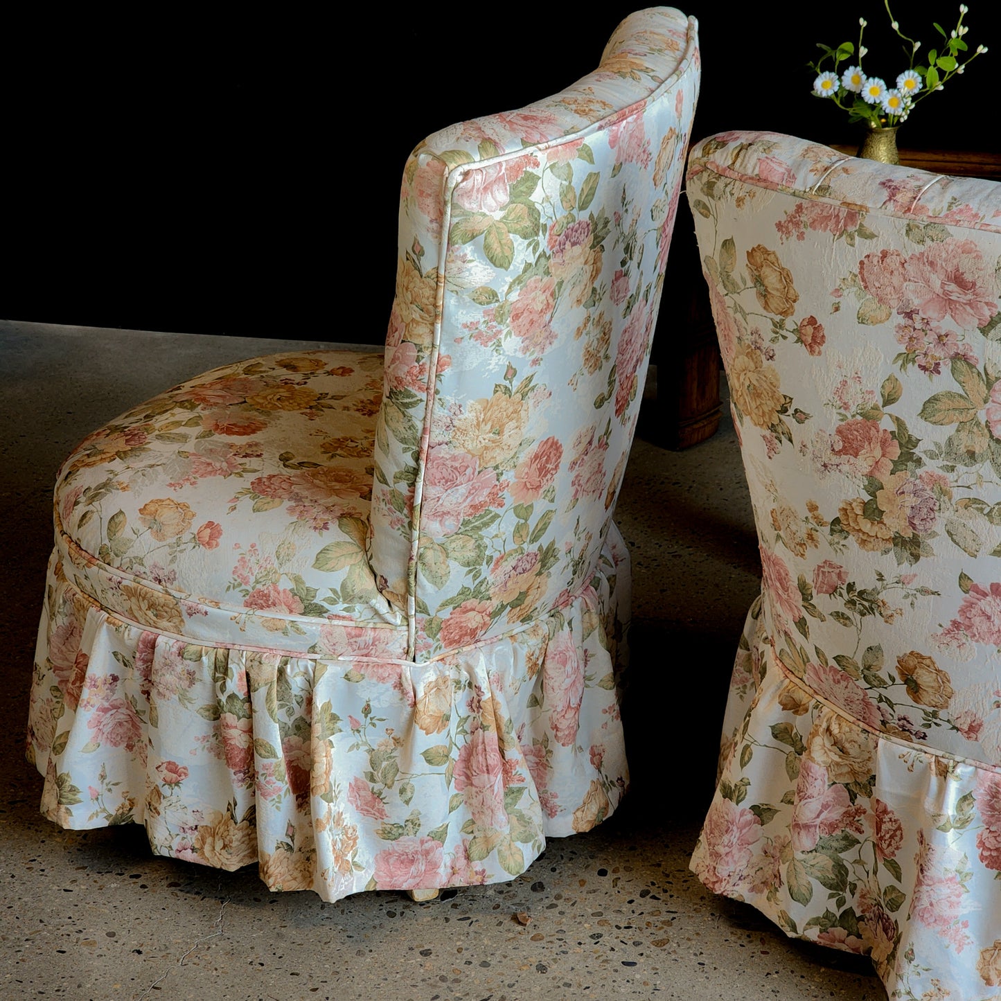 Vintage Floral Accent Chair
