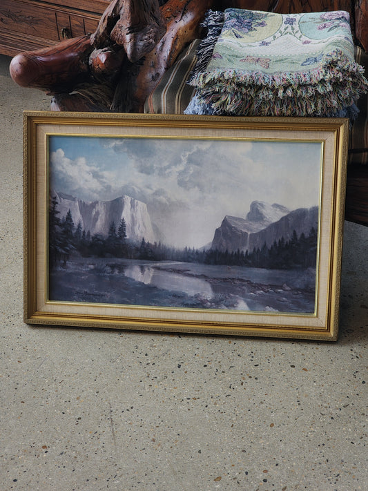 Vtg Yosemite Ornate Framed Print