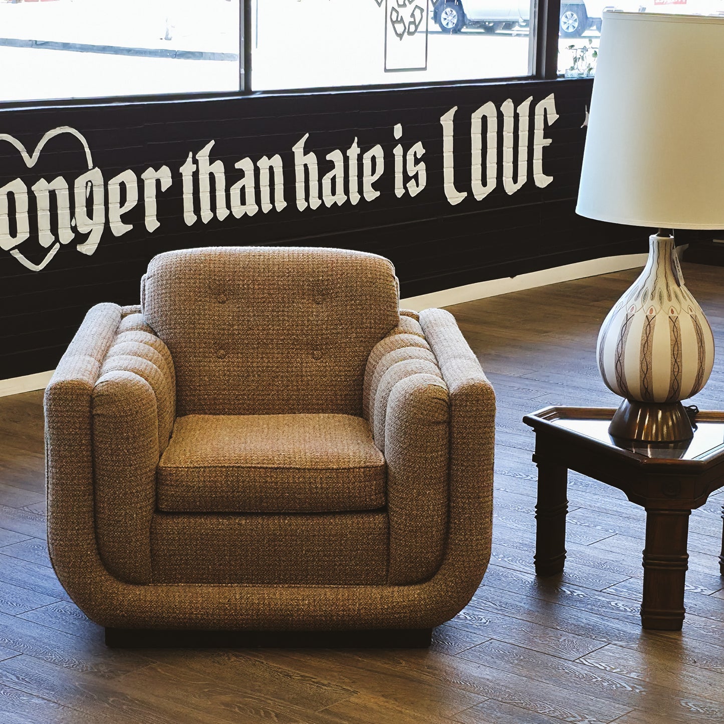 Vintage Mid Century Brown Accent Chair