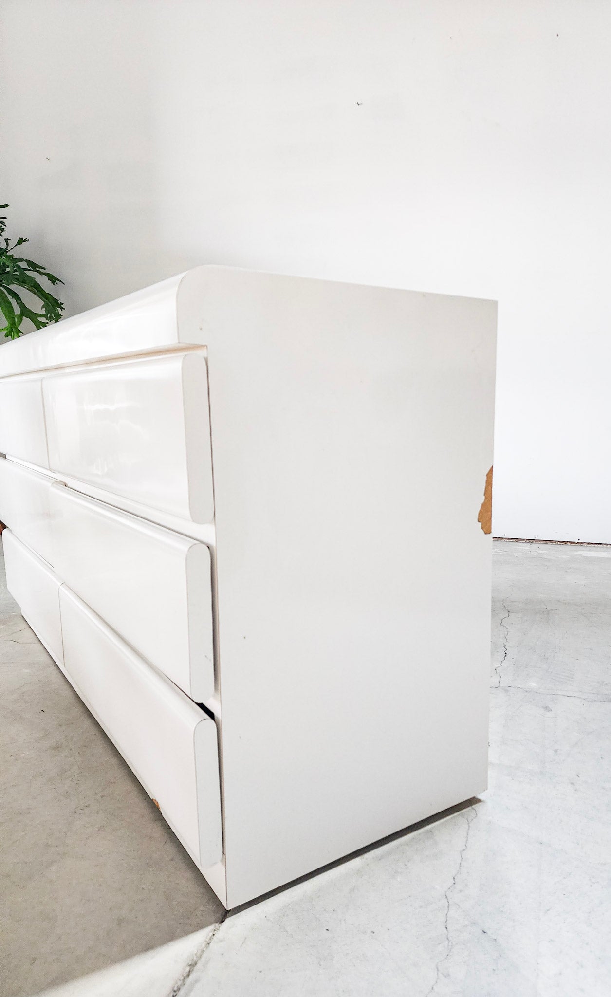 Lacquered Waterfall White Dresser - Reclaimed Mt. Goods