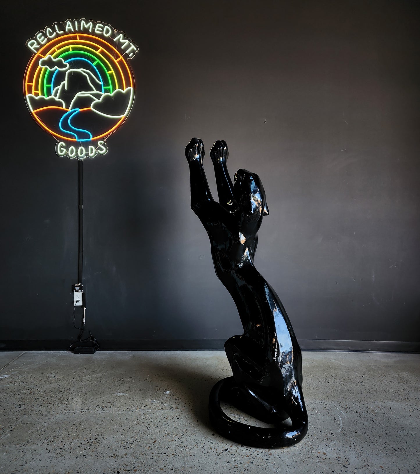 Postmodern Ceramic Standing Panther - Reclaimed Mt. Goods